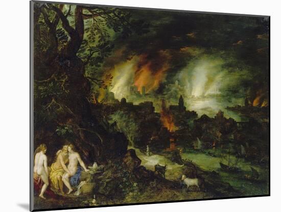 Sodom and Gomorrha (Lot and His Daughters)-Jan Brueghel the Elder-Mounted Giclee Print