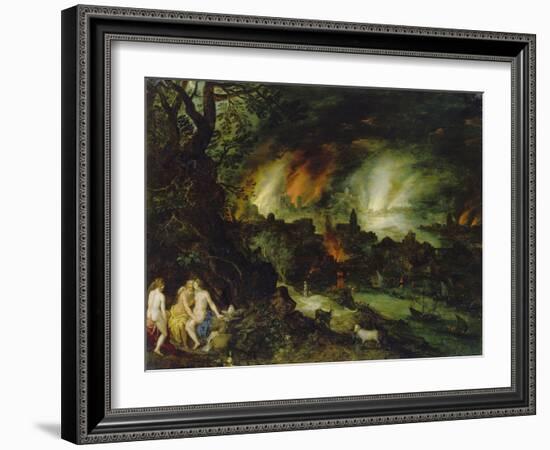 Sodom and Gomorrha (Lot and His Daughters)-Jan Brueghel the Elder-Framed Giclee Print