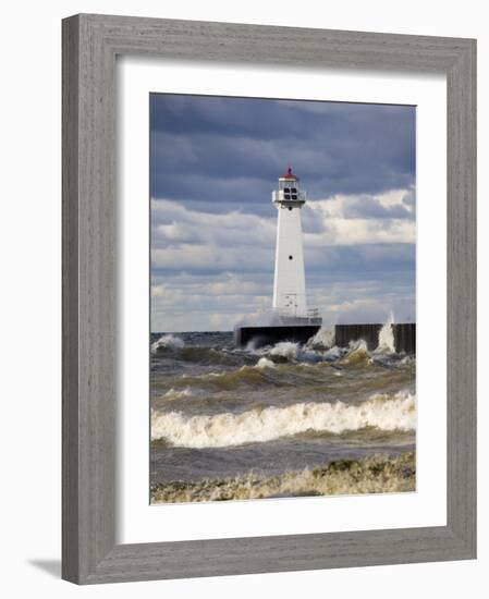 Sodus Outer Lighthouse, Sodus Point, Greater Rochester Area, New York State, USA-Richard Cummins-Framed Photographic Print