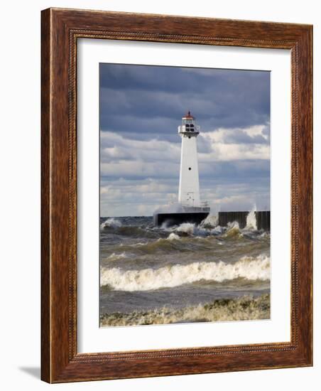 Sodus Outer Lighthouse, Sodus Point, Greater Rochester Area, New York State, USA-Richard Cummins-Framed Photographic Print