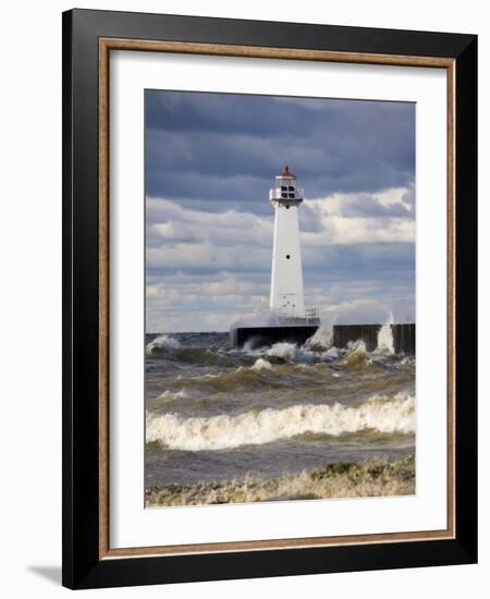 Sodus Outer Lighthouse, Sodus Point, Greater Rochester Area, New York State, USA-Richard Cummins-Framed Photographic Print