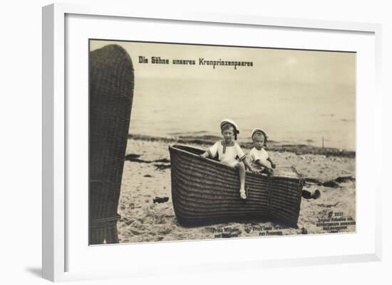 Söhne Unseres Kronprinzenpaares Im Strandkorb-null-Framed Giclee Print