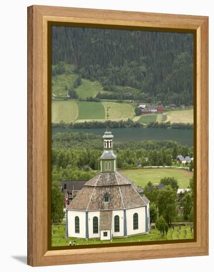 Sofar Fron Octagonal Stone Church, Laggen River Valley, Ringebu, Norway-Russell Young-Framed Premier Image Canvas