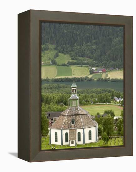 Sofar Fron Octagonal Stone Church, Laggen River Valley, Ringebu, Norway-Russell Young-Framed Premier Image Canvas