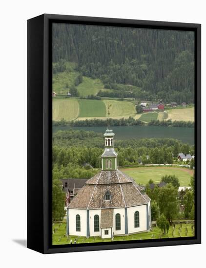 Sofar Fron Octagonal Stone Church, Laggen River Valley, Ringebu, Norway-Russell Young-Framed Premier Image Canvas