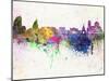 Sofia Skyline in Watercolor Background-paulrommer-Mounted Art Print