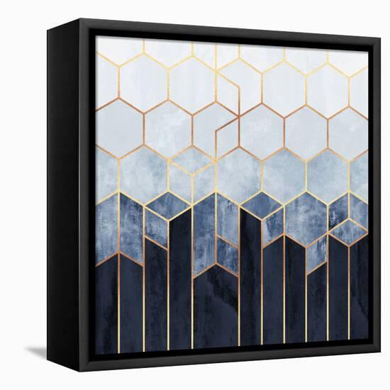 Soft Blue Hexagons-Elisabeth Fredriksson-Framed Premier Image Canvas