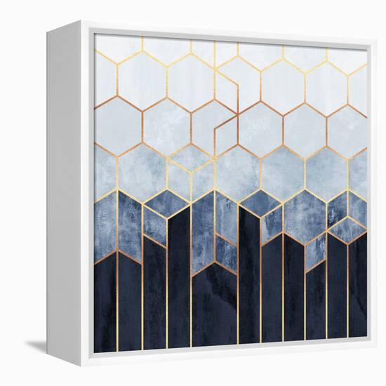 Soft Blue Hexagons-Elisabeth Fredriksson-Framed Premier Image Canvas