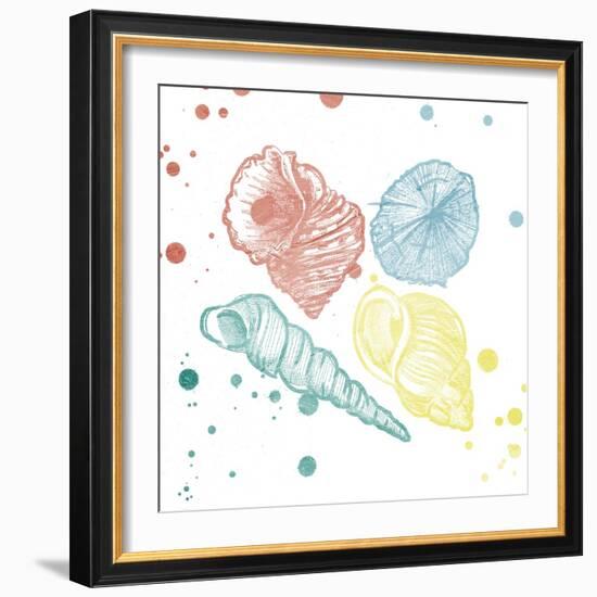 Soft Color Splatter Shells Mate-Jace Grey-Framed Art Print