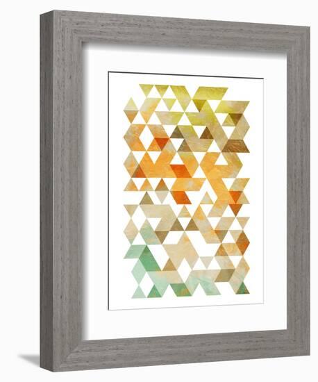 Soft Earth Triangles-OnRei-Framed Art Print