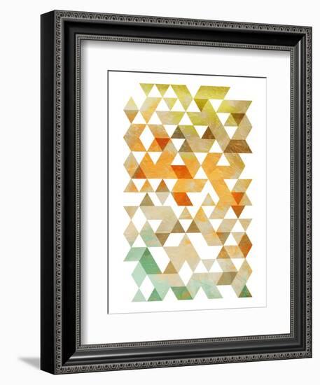 Soft Earth Triangles-OnRei-Framed Art Print