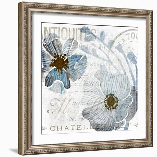 Soft Floral Blue 1-Kimberly Allen-Framed Art Print