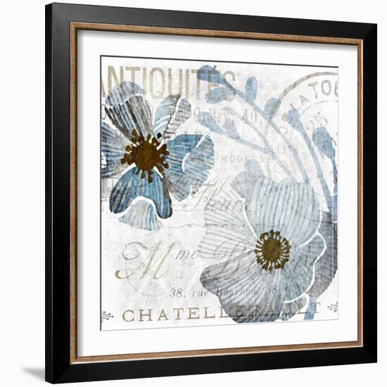 Soft Floral Blue 1-Kimberly Allen-Framed Art Print