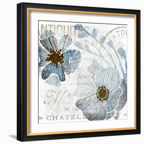 Soft Floral Blue 1-Kimberly Allen-Framed Art Print