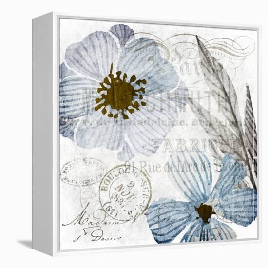Soft Floral Blue 2-Kimberly Allen-Framed Stretched Canvas