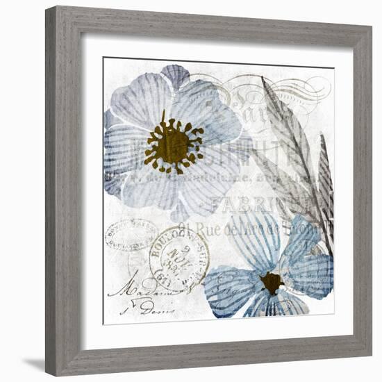 Soft Floral Blue 2-Kimberly Allen-Framed Art Print