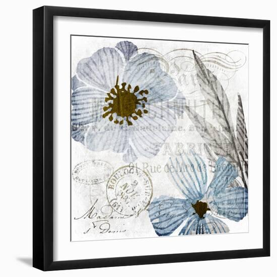 Soft Floral Blue 2-Kimberly Allen-Framed Art Print