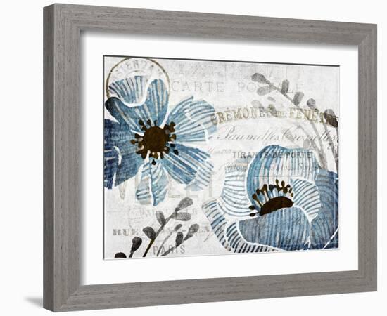 Soft Floral Blue 3-Kimberly Allen-Framed Art Print