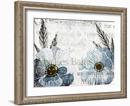 Soft Floral Blue 4-Kimberly Allen-Framed Art Print