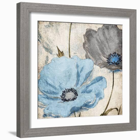 Soft Floral Blue Gray-Jace Grey-Framed Premium Giclee Print
