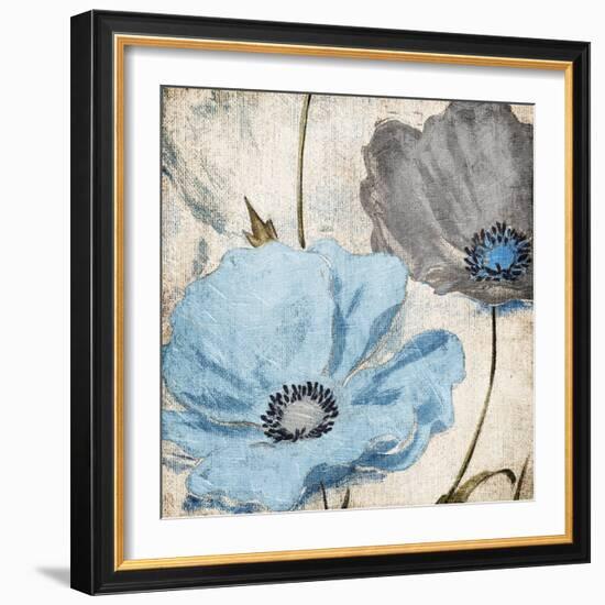 Soft Floral Blue Gray-Jace Grey-Framed Premium Giclee Print