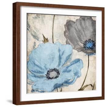 Soft Floral Blue Gray-Jace Grey-Framed Art Print