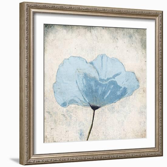 Soft Floral Blue-Jace Grey-Framed Art Print