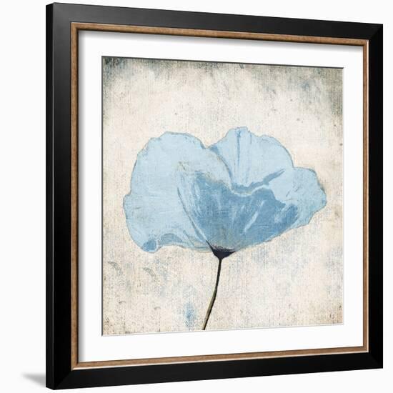 Soft Floral Blue-Jace Grey-Framed Art Print