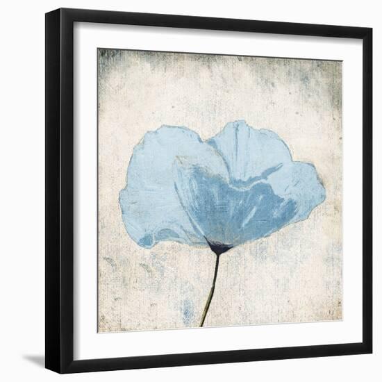 Soft Floral Blue-Jace Grey-Framed Art Print