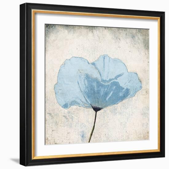 Soft Floral Blue-Jace Grey-Framed Art Print