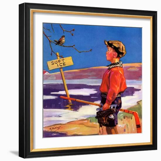 "Soft Ice,"March 1, 1936-Henry Hintermeister-Framed Giclee Print