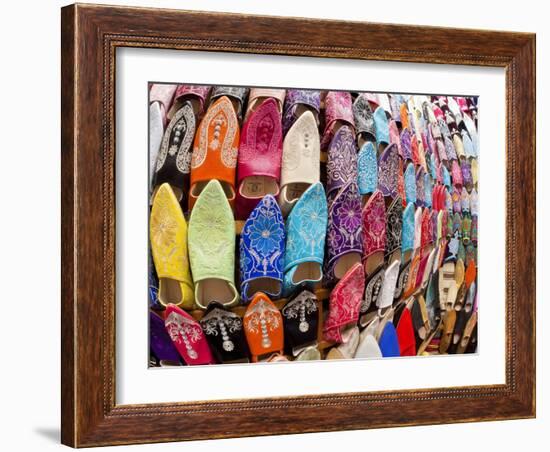 Soft Leather Moroccan Slippers in the Souk, Medina, Marrakesh, Morocco, North Africa, Africa-Gavin Hellier-Framed Photographic Print