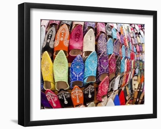 Soft Leather Moroccan Slippers in the Souk, Medina, Marrakesh, Morocco, North Africa, Africa-Gavin Hellier-Framed Photographic Print