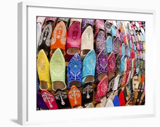 Soft Leather Moroccan Slippers in the Souk, Medina, Marrakesh, Morocco, North Africa, Africa-Gavin Hellier-Framed Photographic Print