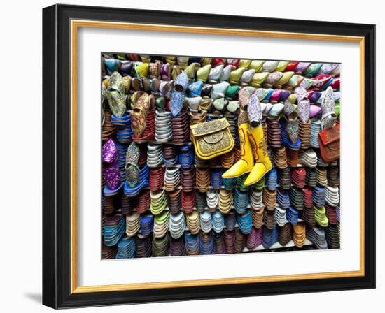 Soft Leather Moroccan Slippers in the Souk, Medina, Marrakesh, Morocco, North Africa, Africa-Gavin Hellier-Framed Premium Photographic Print