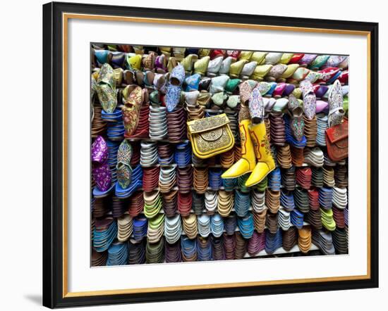 Soft Leather Moroccan Slippers in the Souk, Medina, Marrakesh, Morocco, North Africa, Africa-Gavin Hellier-Framed Photographic Print