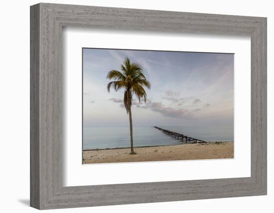 Soft Light Illuminates an Old Pier, Cuba-James White-Framed Photographic Print