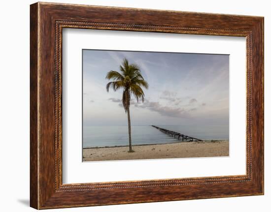 Soft Light Illuminates an Old Pier, Cuba-James White-Framed Photographic Print