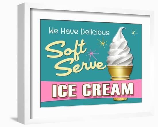 Soft Serve Turquoise-Retroplanet-Framed Giclee Print