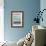 Soft Stripe Blue I-Allison Pearce-Framed Art Print displayed on a wall