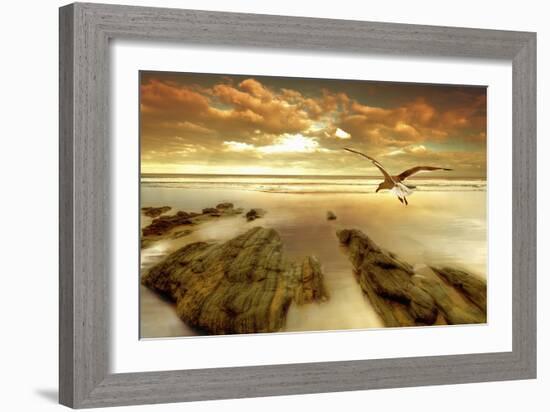 Soft Sunrise on the Beach 4-Carlos Casamayor-Framed Giclee Print