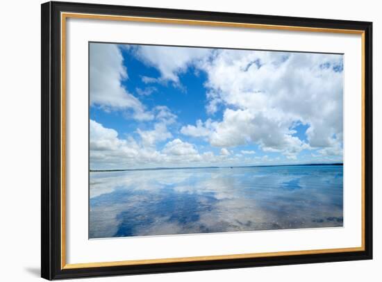 Soft Wave of the Sea on the Sandy Beach-idizimage-Framed Photographic Print