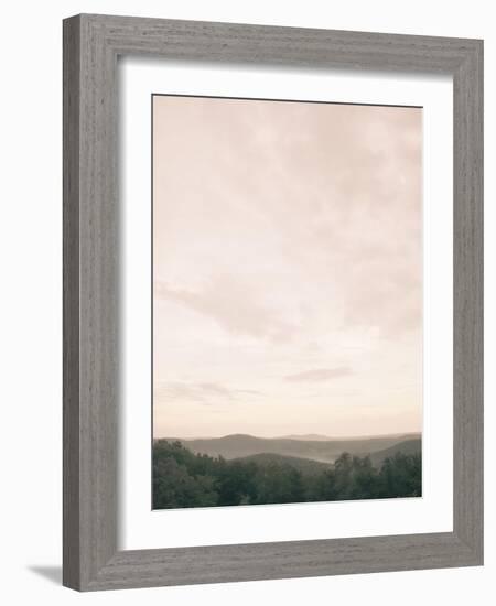 Softly Pink Misty Hills-null-Framed Photographic Print