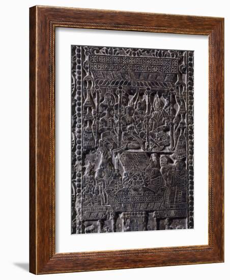 Sogdian Festival of the New Year, Funerary Stone, Pei Northern Ch'i Dynasty, 550-577 AD-null-Framed Photographic Print