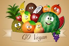 Funny Fruits for Vegan Diet-sognolucido-Art Print