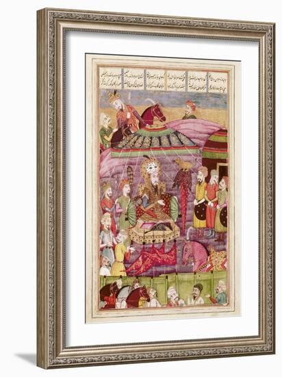 Sohrab Facing the Tent of the Persian Army Leaders-null-Framed Art Print