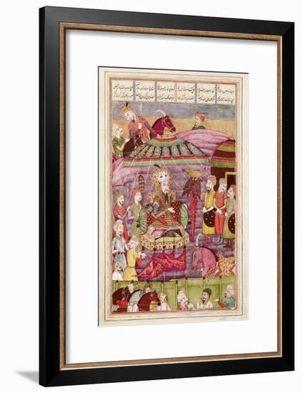 Sohrab Facing the Tent of the Persian Army Leaders-null-Framed Art Print