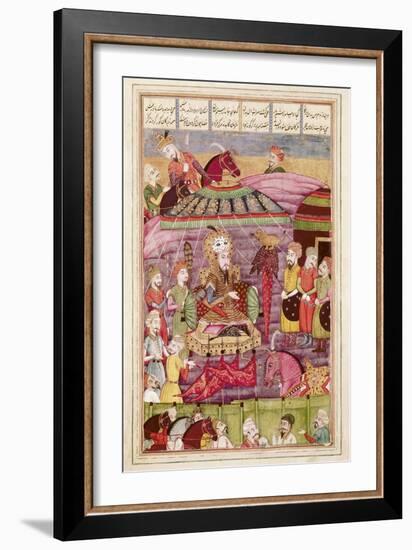 Sohrab Facing the Tent of the Persian Army Leaders-null-Framed Art Print