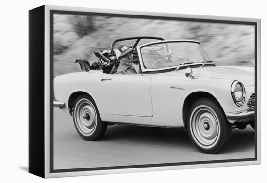 Soichiro Honda Driving Honda Convertible, Tokyo, Japan, 1967-Takeyoshi Tanuma-Framed Premier Image Canvas