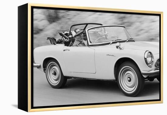 Soichiro Honda Driving Honda Convertible, Tokyo, Japan, 1967-Takeyoshi Tanuma-Framed Premier Image Canvas